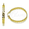 Oro Laminado Medium Hoop, Gold Filled Style Heart Design, Diamond Cutting Finish, Golden Finish, 02.170.0516.40