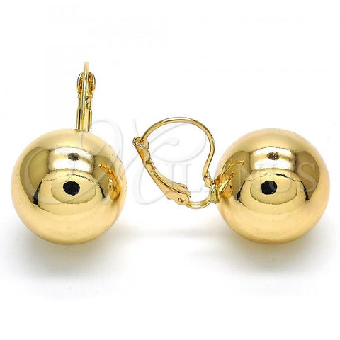Oro Laminado Leverback Earring, Gold Filled Style Polished, Golden Finish, 02.122.0107