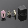 Oro Laminado Stud Earring, Gold Filled Style Shoes Design, Pink Enamel Finish, Golden Finish, 02.64.0231 *PROMO*
