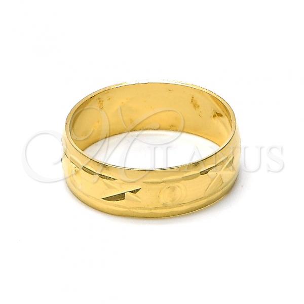 Oro Laminado Wedding Ring, Gold Filled Style Diamond Cutting Finish, Golden Finish, 5.164.035.09 (Size 9)