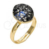 Oro Laminado Multi Stone Ring, Gold Filled Style with Crystal Black Patina Swarovski Crystals, Polished, Golden Finish, 01.239.0008.8 (One size fits all)