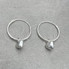 Sterling Silver Small Hoop, Heart Design, Polished, Silver Finish, 02.402.0020.15