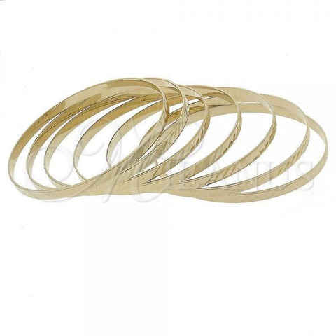 Oro Laminado Semanario Bangle, Gold Filled Style Diamond Cutting Finish, Golden Finish, 116.006.05 (04 MM Thickness, Size 5 - 2.50 Diameter)