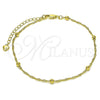 Oro Laminado Basic Anklet, Gold Filled Style Singapore and Ball Design, Polished, Golden Finish, 04.213.0316.09