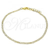 Oro Laminado Basic Anklet, Gold Filled Style Mariner Design, Polished, Golden Finish, 04.213.0214.10
