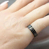 Stainless Steel Mens Ring, Black Enamel Finish, Black Rhodium Finish, 01.63.0672.05