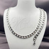 Stainless Steel Necklace and Bracelet, Curb Design, Polished, Steel Finish, 06.116.0051