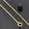 Oro Laminado Basic Necklace, Gold Filled Style Rat Tail Design, Polished, Golden Finish, 5.160.039