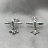 Sterling Silver Stud Earring, Airplane Design, Polished, Silver Finish, 02.399.0014
