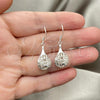 Sterling Silver Dangle Earring, Filigree Design, Polished, Silver Finish, 02.392.0005