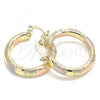 Oro Laminado Medium Hoop, Gold Filled Style Polished, Tricolor, 02.170.0184.1.30