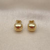 Oro Laminado Stud Earring, Gold Filled Style Chunky Design, Polished, Golden Finish, 02.342.0331