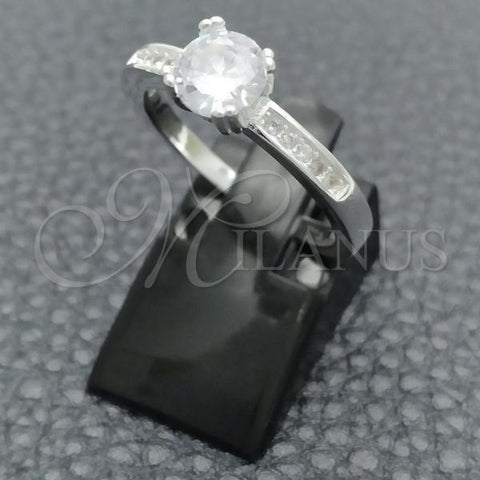 Sterling Silver Wedding Ring, with White Cubic Zirconia, Polished, Silver Finish, 01.398.0002.07