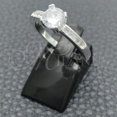 Sterling Silver Wedding Ring, with White Cubic Zirconia, Polished, Silver Finish, 01.398.0002.07