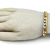 Stainless Steel Basic Bracelet, Figaro Design, Polished, Golden Finish, 03.257.0002.09