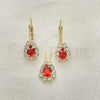 Oro Laminado Earring and Pendant Adult Set, Gold Filled Style with Cubic Zirconia, Golden Finish, 5.056.016