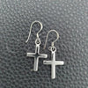 Sterling Silver Dangle Earring, Cross Design, Polished, Silver Finish, 02.397.0015