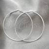 Sterling Silver Large Hoop, Hollow Design, Polished, Silver Finish, 02.389.0186.60