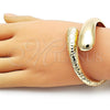 Oro Laminado Individual Bangle, Gold Filled Style Teardrop Design, Polished, Golden Finish, 07.215.0004.04
