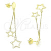 Sterling Silver Stud Earring, Star Design, Polished, Golden Finish, 02.186.0203.1