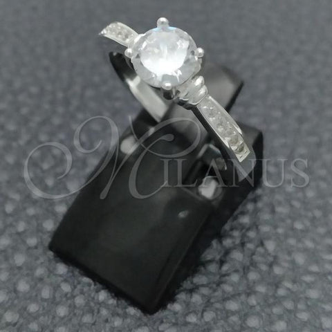 Sterling Silver Wedding Ring, with White Cubic Zirconia, Polished, Silver Finish, 01.398.0011.06