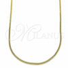 Oro Laminado Basic Necklace, Gold Filled Style Rat Tail Design, Golden Finish, 04.09.0181.16