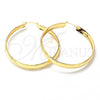 Oro Laminado Large Hoop, Gold Filled Style Diamond Cutting Finish, Tricolor, 107.006