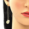 Oro Laminado Threader Earring, Gold Filled Style San Benito Design, Polished, Golden Finish, 02.351.0096