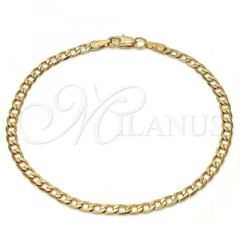 Gold Tone Basic Bracelet, Curb Design, Polished, Golden Finish, 04.242.0025.08GT