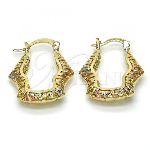 Oro Laminado Small Hoop, Gold Filled Style Polished, Tricolor, 02.102.0028.25