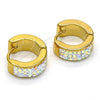 Stainless Steel Huggie Hoop, with  Crystal, Polished, Golden Finish, 02.230.0015.15