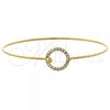 Oro Laminado Individual Bangle, Gold Filled Style with White Crystal, Polished, Golden Finish, 07.165.0004 (01 MM Thickness, Size 5 - 2.50 Diameter)