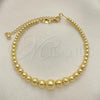 Oro Laminado Individual Bangle, Gold Filled Style Ball Design, Polished, Golden Finish, 07.32.0007.05