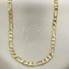 Oro Laminado Basic Necklace, Gold Filled Style Figaro Design, Polished, Golden Finish, 5.222.015.28