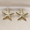 Oro Laminado Stud Earring, Gold Filled Style Star Design, Polished, Golden Finish, 02.282.0050