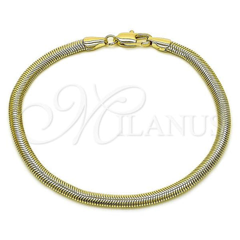 Oro Laminado Basic Bracelet, Gold Filled Style Rat Tail Design, Polished, Golden Finish, 04.213.0271.08