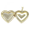 Oro Laminado Locket Pendant, Gold Filled Style Heart Design, Polished, Golden Finish, 05.117.0025
