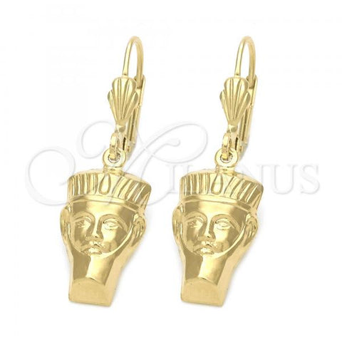 Oro Laminado Dangle Earring, Gold Filled Style Golden Finish, 02.63.2258