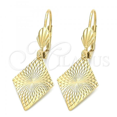 Oro Laminado Dangle Earring, Gold Filled Style Golden Finish, 5.103.005