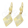 Oro Laminado Dangle Earring, Gold Filled Style Golden Finish, 5.103.005
