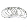 Rhodium Plated Semanario Bangle, Polished, Rhodium Finish, 5.232.004.1.02 (04 MM Thickness, Size 2 - 1.75 Diameter)