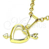 Oro Laminado Fancy Pendant, Gold Filled Style Heart Design, Polished, Golden Finish, 5.181.043