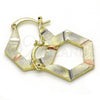 Oro Laminado Small Hoop, Gold Filled Style Diamond Cutting Finish, Tricolor, 02.102.0056.25