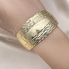 Oro Laminado Individual Bangle, Gold Filled Style Chunky Design, Diamond Cutting Finish, Golden Finish, 07.122.0001