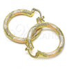 Oro Laminado Medium Hoop, Gold Filled Style Matte Finish, Tricolor, 02.170.0232.1.30
