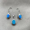 Sterling Silver Earring and Pendant Adult Set, with Bermuda Blue Opal, Polished, Silver Finish, 10.391.0011