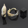 Oro Laminado Medium Hoop, Gold Filled Style Diamond Cutting Finish, Tricolor, 5.155.003.1