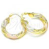 Oro Laminado Small Hoop, Gold Filled Style Polished, Tricolor, 02.170.0249.25