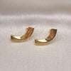 Oro Laminado Stud Earring, Gold Filled Style Chunky Design, Polished, Golden Finish, 02.195.0220