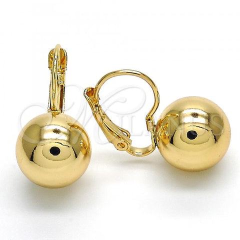 Oro Laminado Leverback Earring, Gold Filled Style Polished, Golden Finish, 02.122.0105